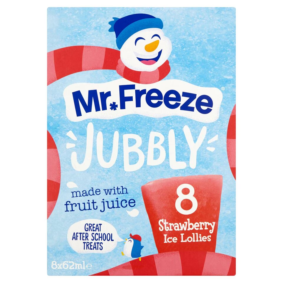 Jubbly Strawberry Ice Lollies 8Pk 8X62Ml