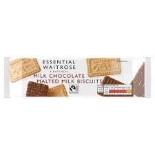 Essential Waitrose Milk Chocolate Malted Milk Biscuits (250G)