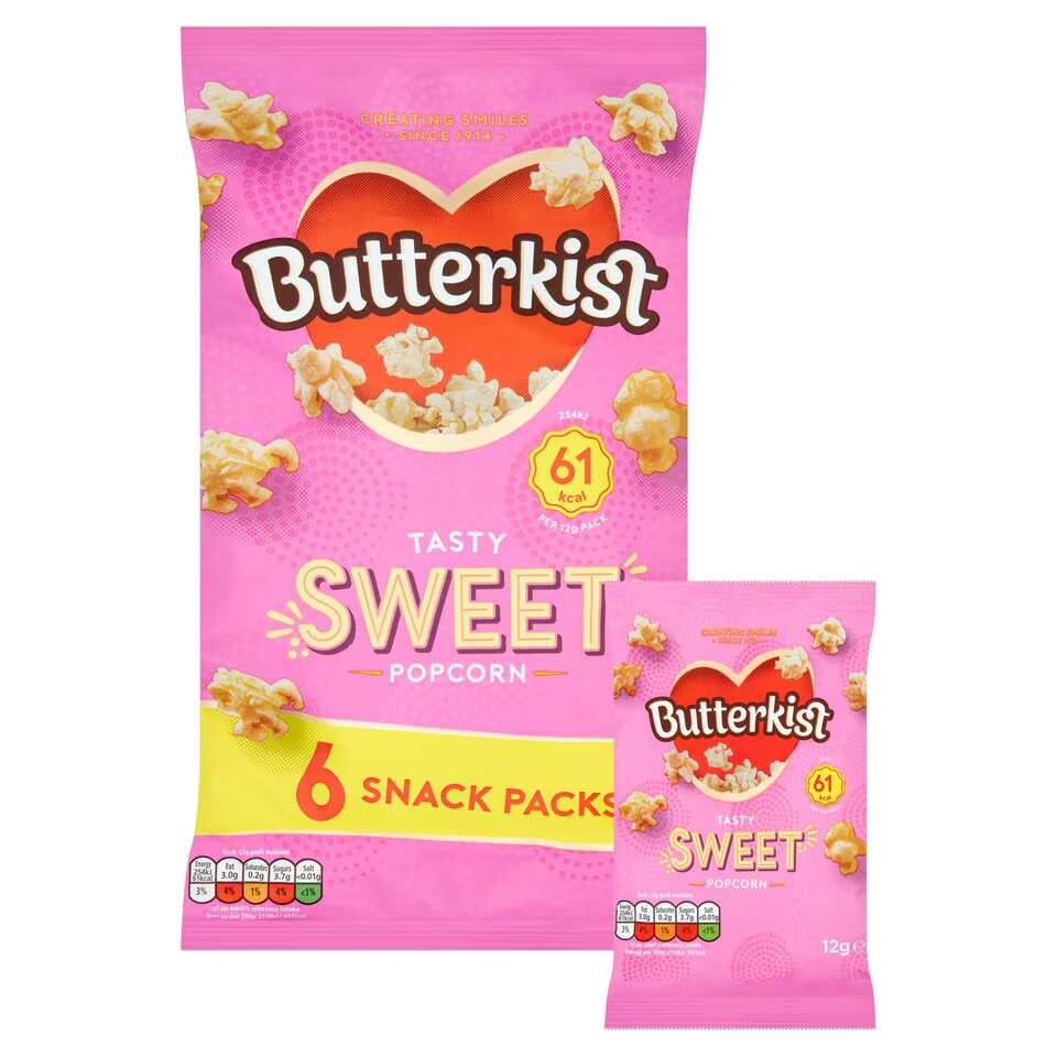 Butterkist Cinema Sweet Popcorn 6x12g