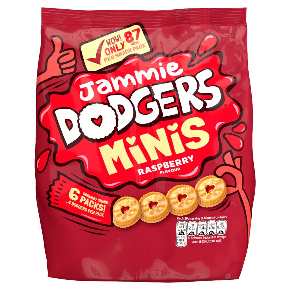 Jammie Dodgers 6 Minis Raspberry Flavour 120g